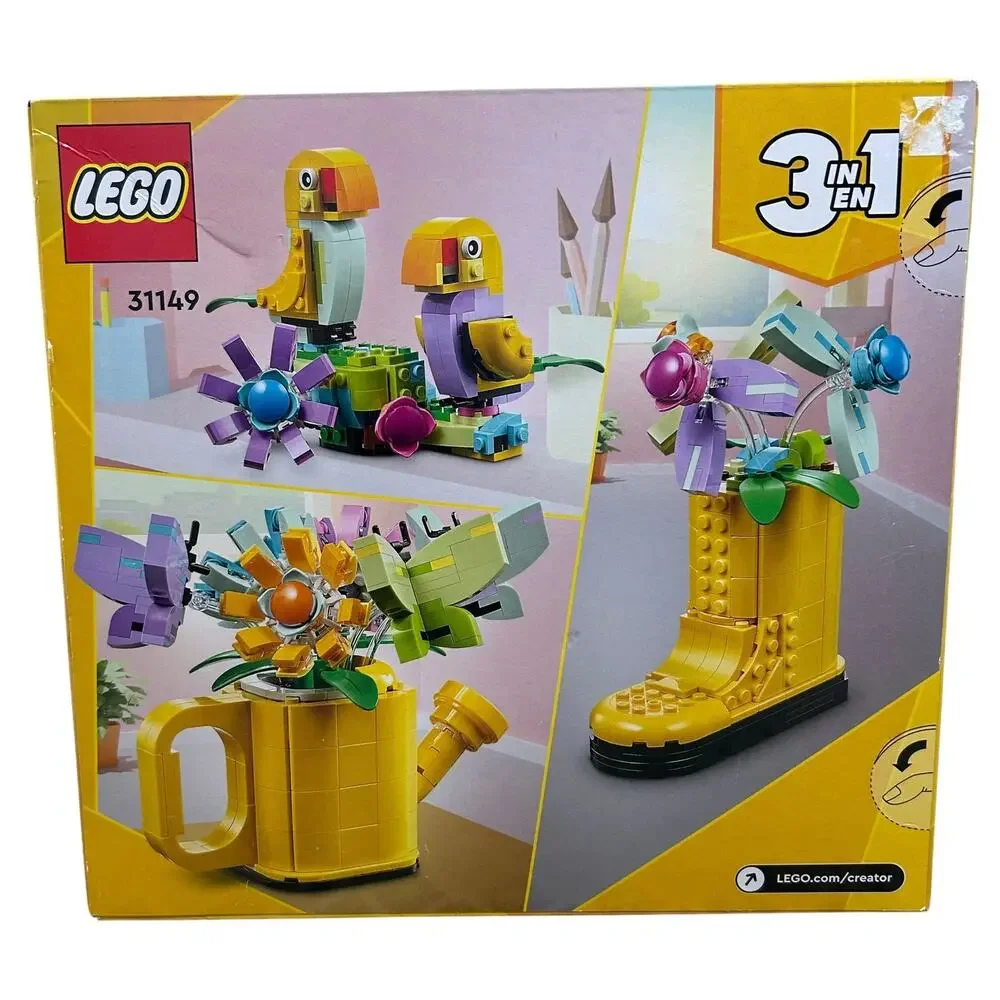 LEGO Creator Flowers In Watering Can 3 in 1 NIB Building Toy 31149 Birds Fun - Picture 2 of 8